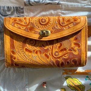 Tooled Leather Clutch